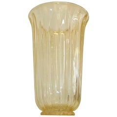 Seguso Vetri d'Arte Flower Vase with Gold Flecks