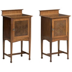 Pair of Edwardian Walnut Bedside Tables, circa 1910