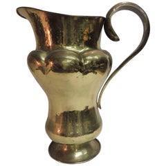 19th Century Monumental Persian Brass Water Ewer with Handle 12