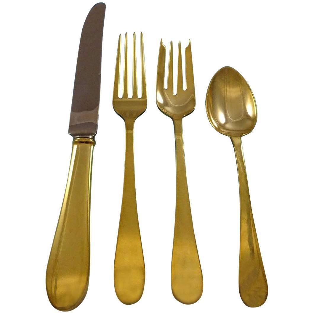Salem Gold by Tiffany and Co. Sterling Silver Flatware Set for 6 Service Vermeil For Sale