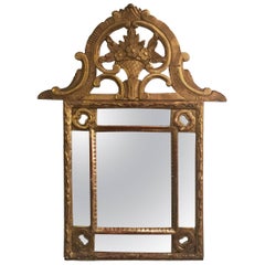 Antique 18th Century French Wood Carved and Gilt Mirror
