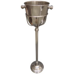 Vintage French Silver Plated Champagne Bucket With Stand