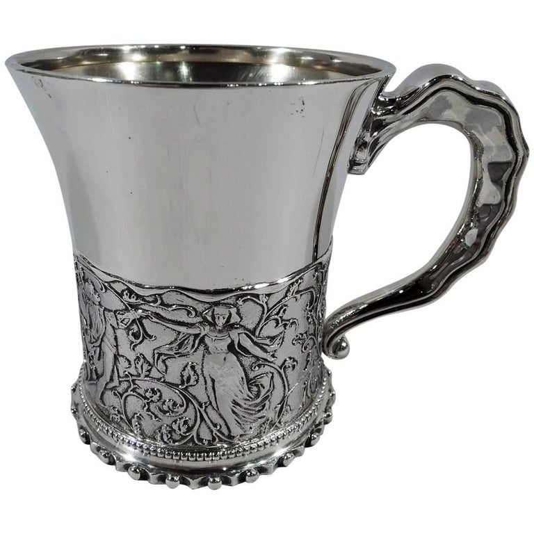 Antique Gorham Sterling Silver Troubadour Baby Cup For Sale at 1stDibs
