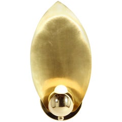 Laurel One-Leaf Sconce, Brass Finish, Modern Sculptural Organic Lighting