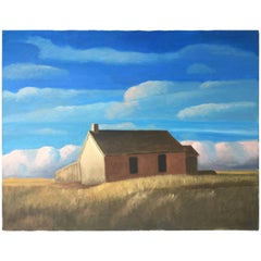 Great Plains Landscape, Oil Painting with Barn