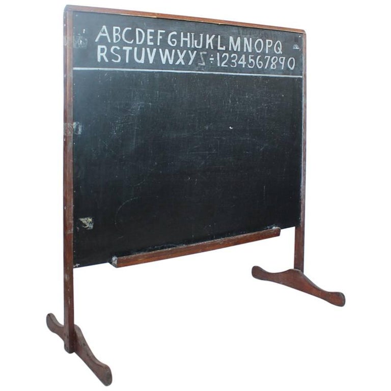 Vintage American Double Sided School Chalkboard at 1stDibs