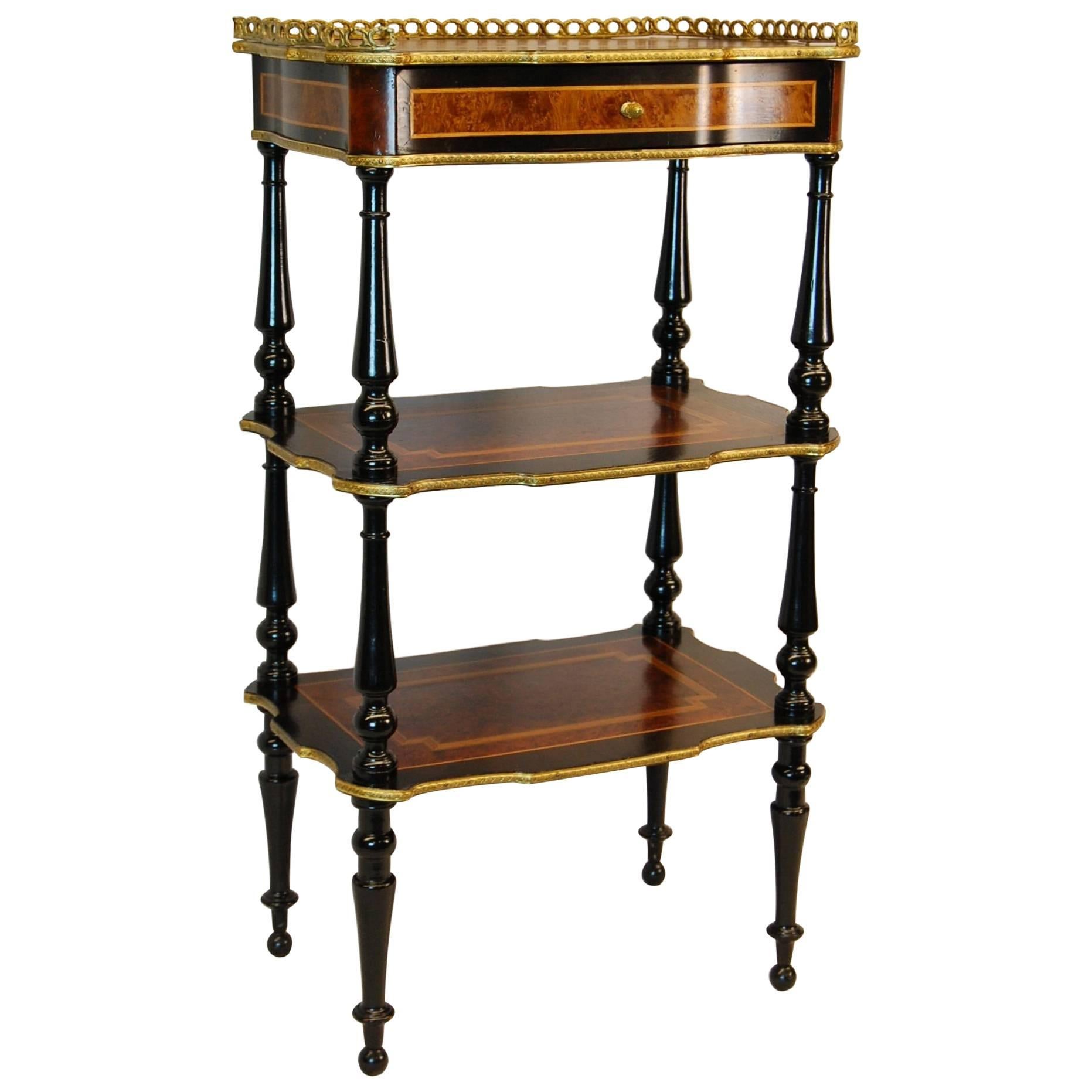 French Neoclassical Revival Three-Tier Side Table, circa 1870 For Sale