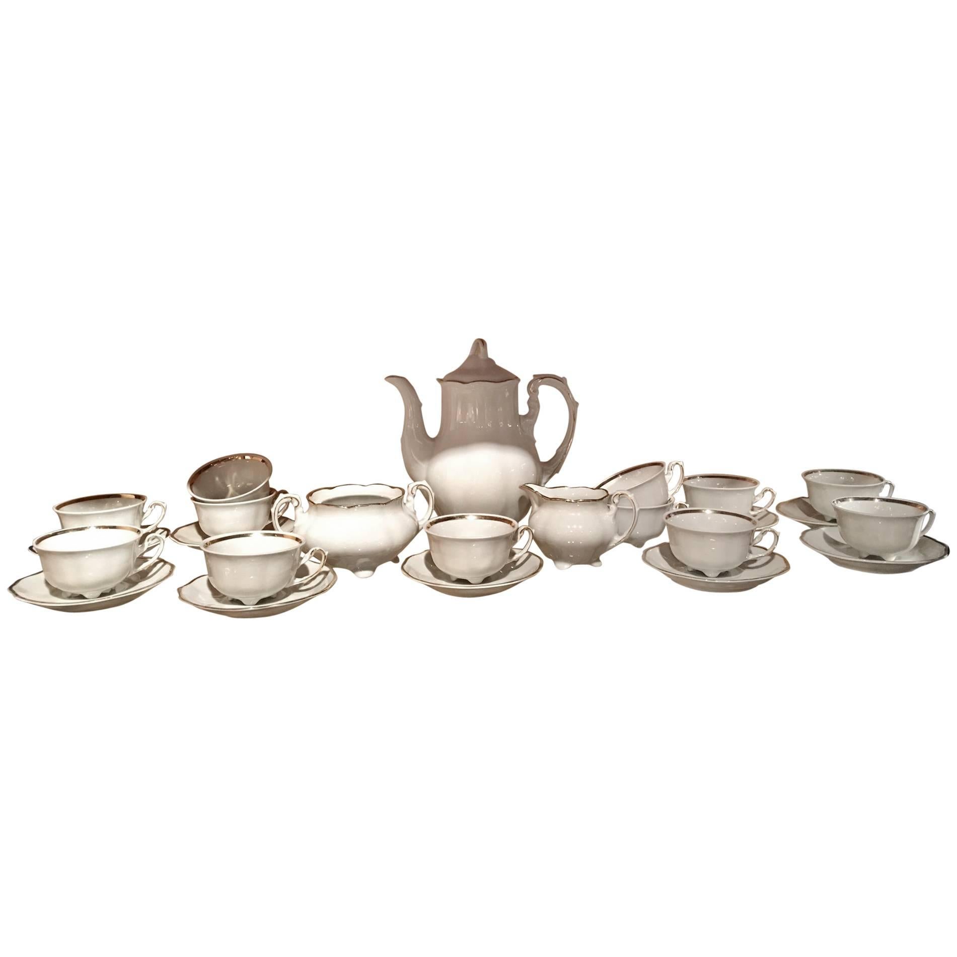 German Veritable Porcelaine Sofafils Porcelain Tea Set, Early 20th Century