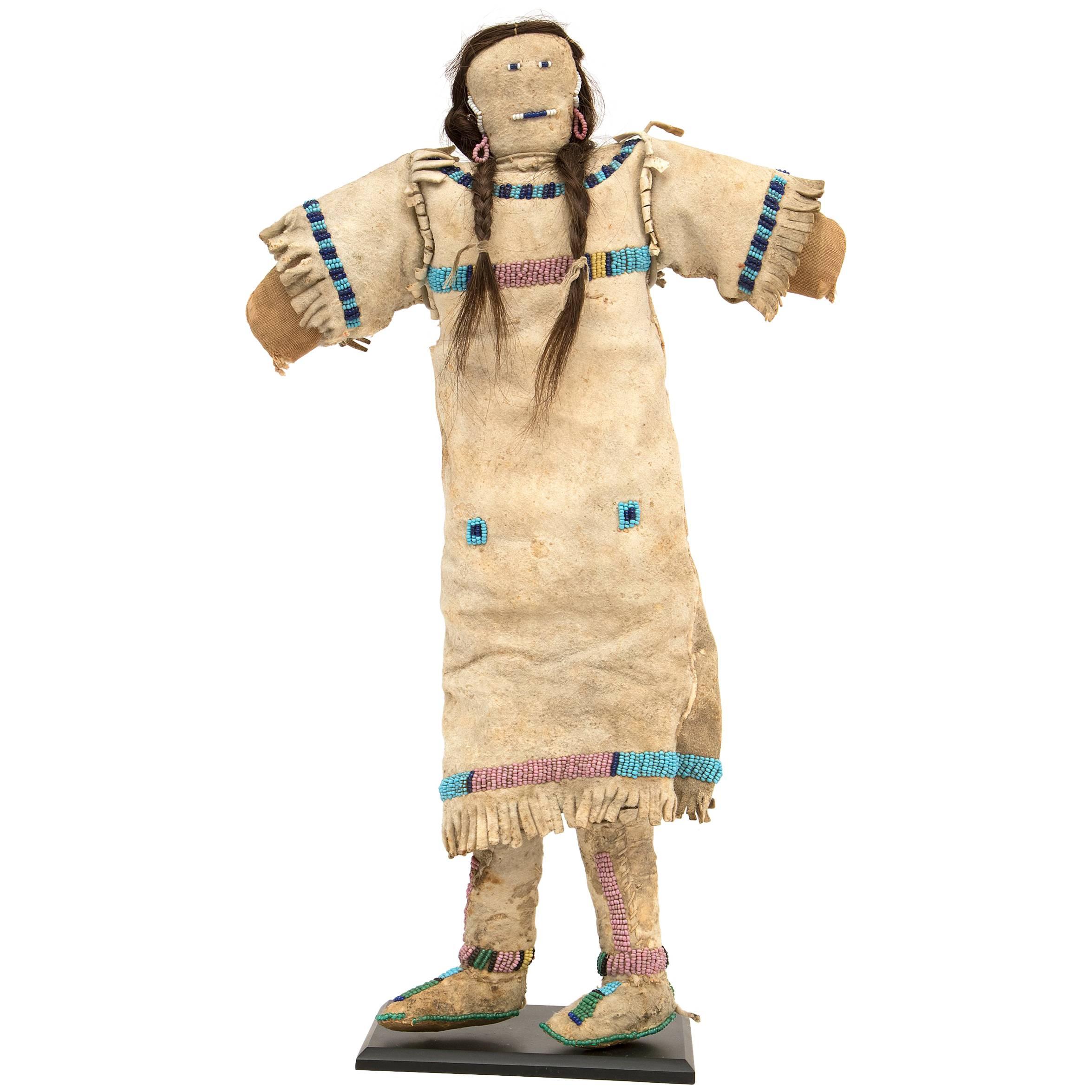 Antique Native American Beaded Doll, Plains, circa 1890