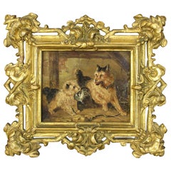  19th Century Oil on Canvas Dog Painting