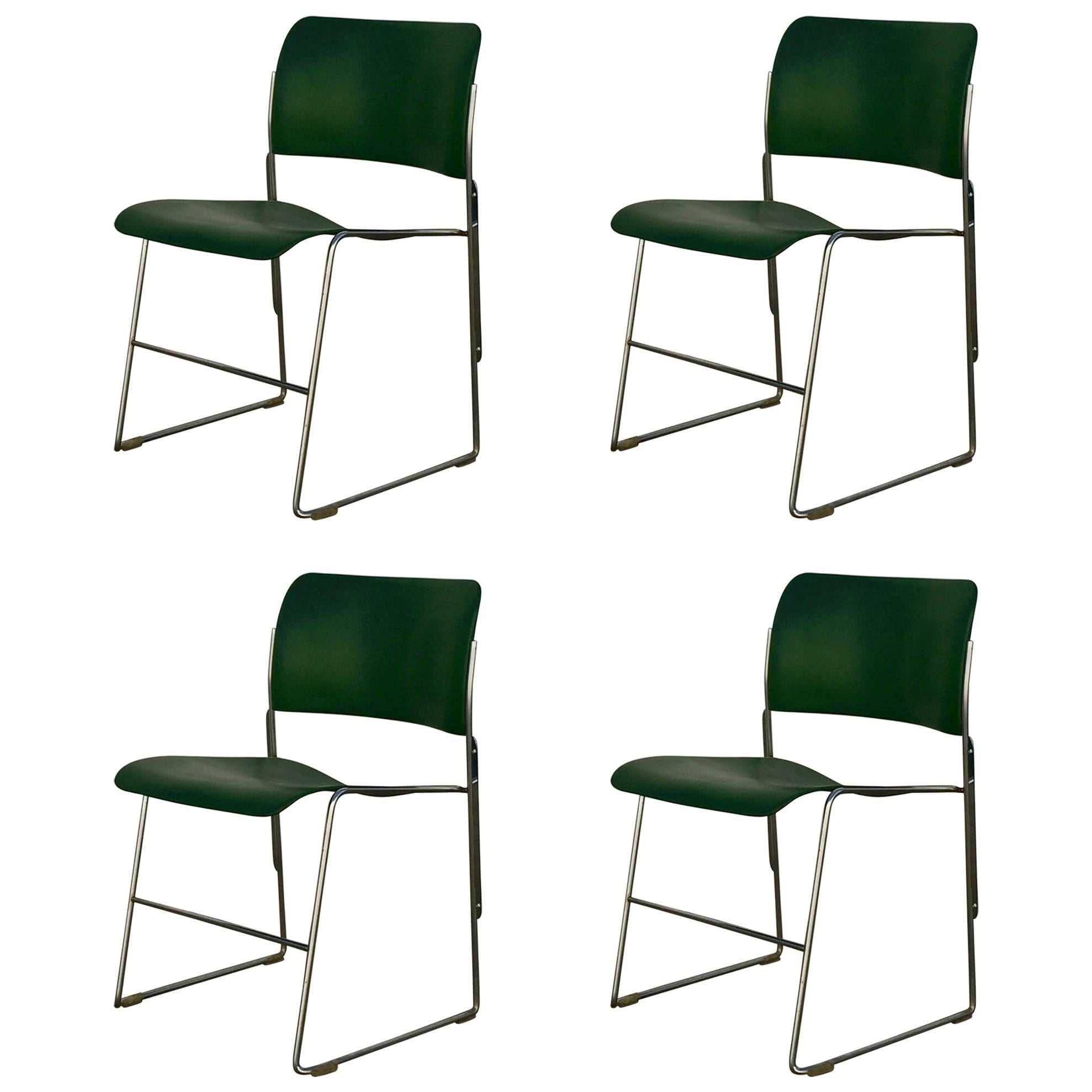 Set of 40/4 Green Chairs by David Rowland