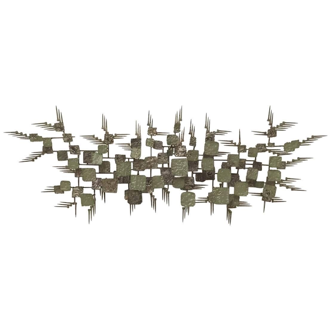 Abstract Midcentury Metal Wall Sculpture 