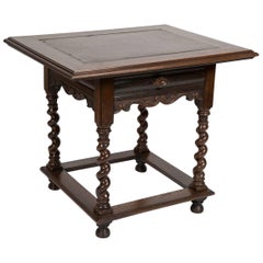 Dutch Baroque Oak Center Table with Inlaid Slate Top