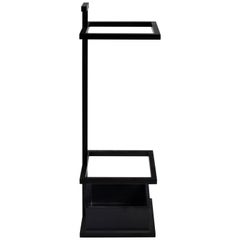 Modern Bacco Umbrella Stand in Steel Powder Coated and Corian Tray