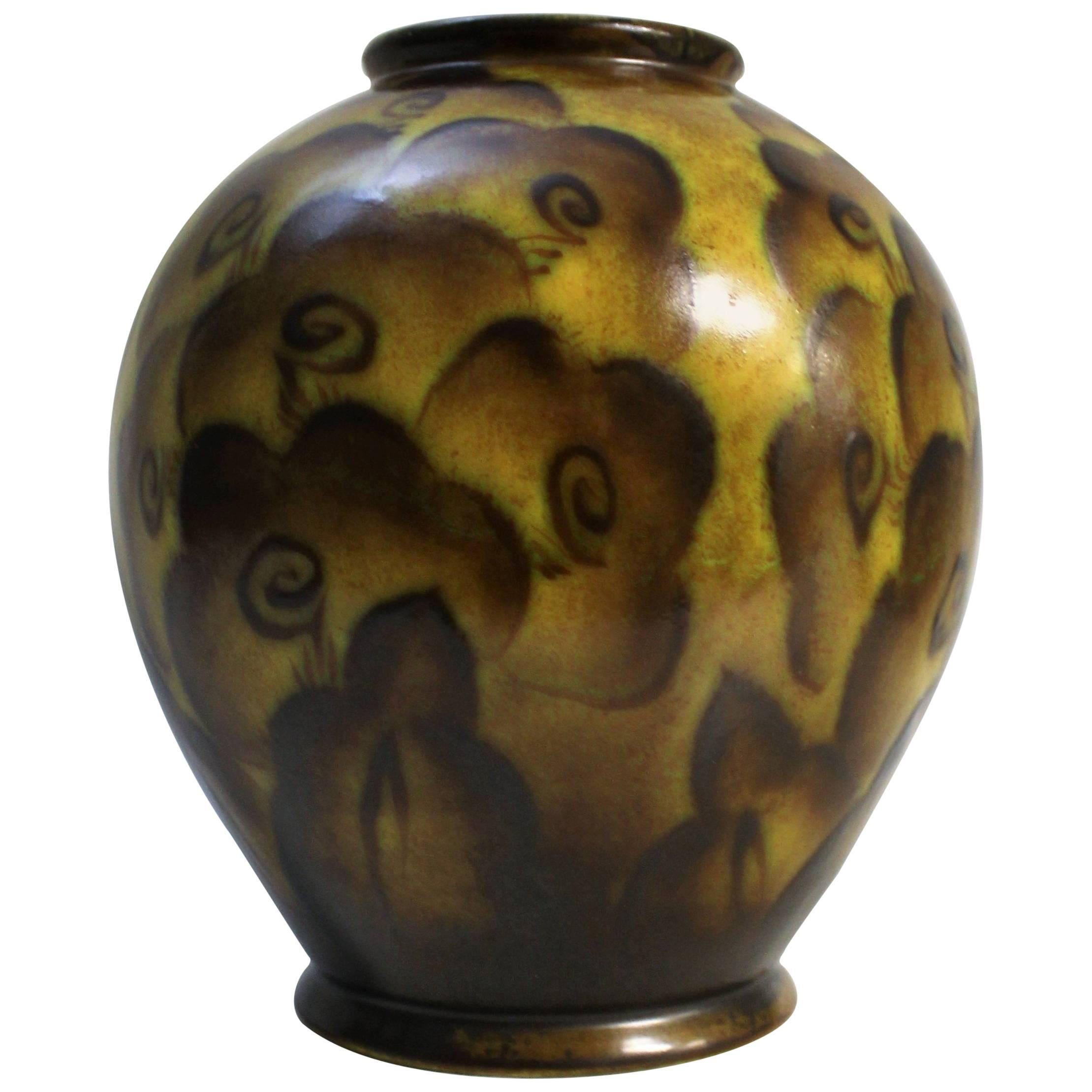 Charles Catteau for Boch Freres Keramis Art Deco Vase 