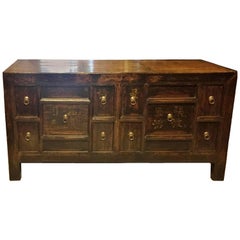 Antique Chinese Sideboard Grain Holder Chest with Ten Drawers
