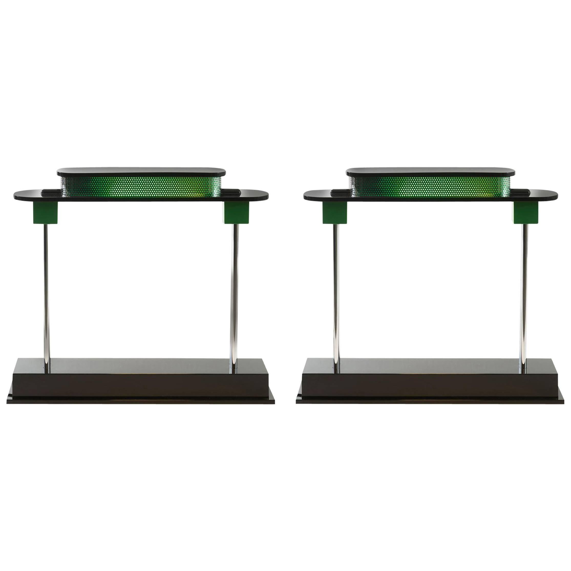 Ettore Sottsass, Two Pausania Table Lamps, 1982