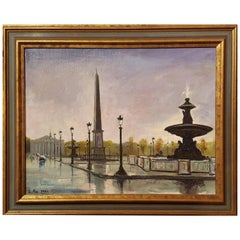 Place de la Concord, Painting by L. Mas 