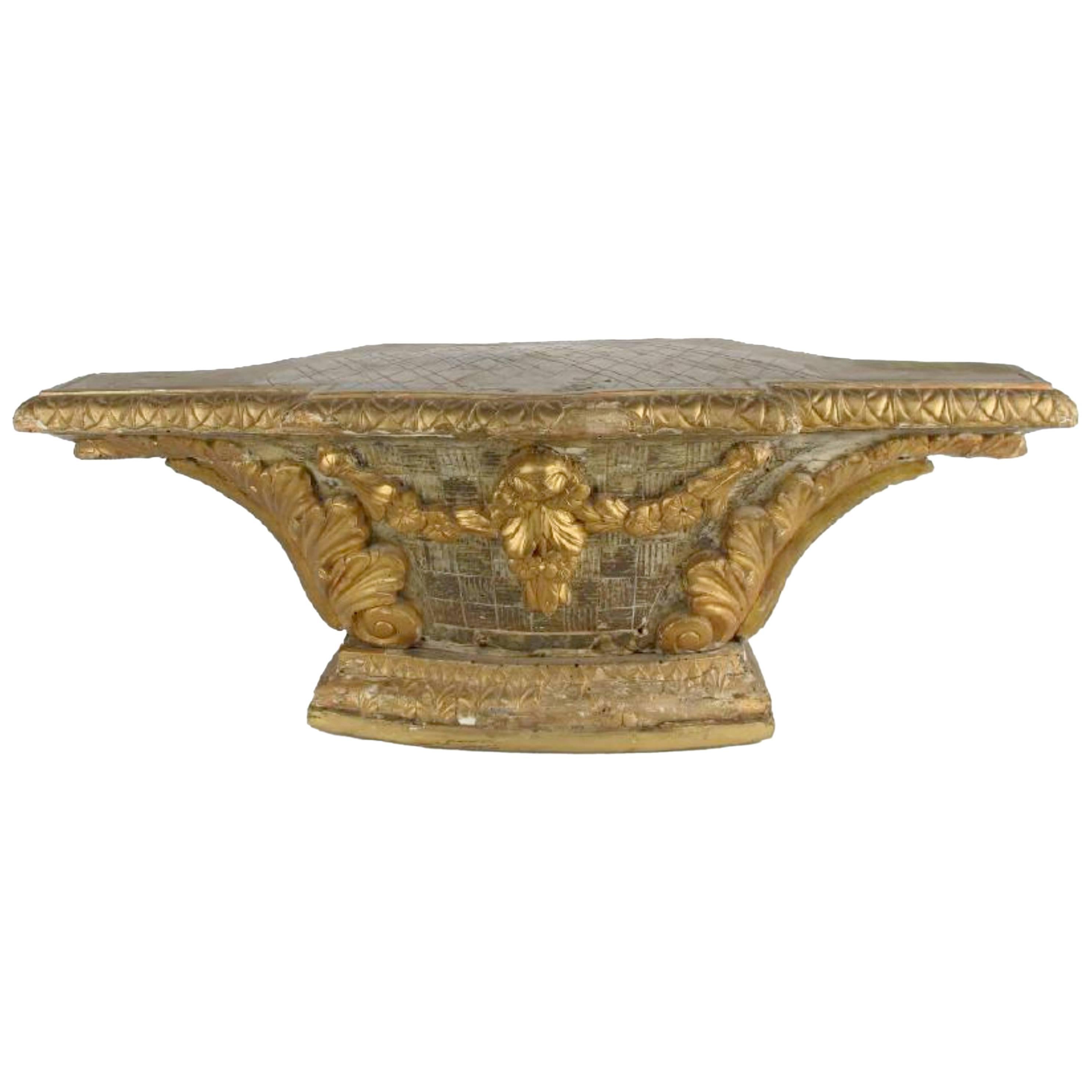 18th Century French Louis XVI Period Carved Giltwood Altar Pedestal For Sale