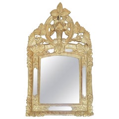 18th Century French Giltwood  Mirror from Provence with Grape and Rose Motif