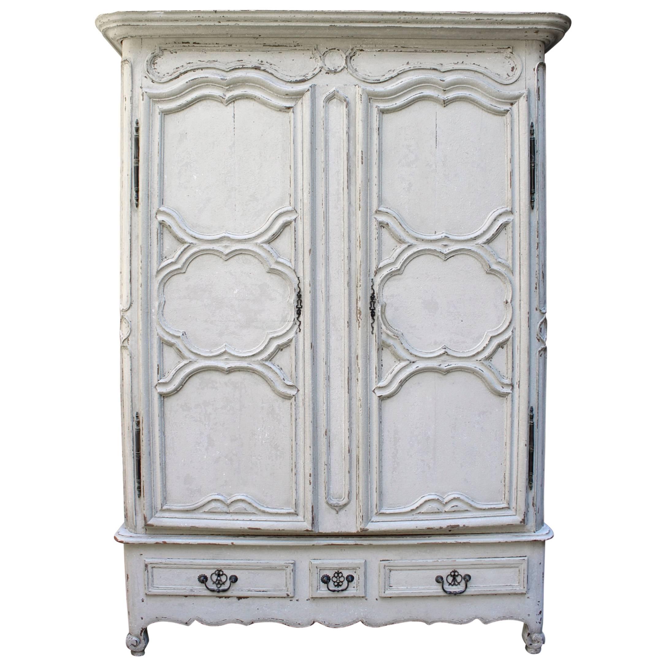 Antique French Regence Style Armoire, 18th Century For Sale