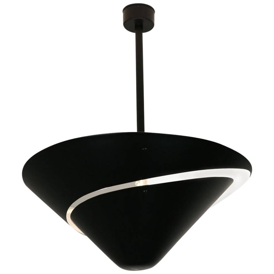 Large Snail Ceiling Lamp by Serge Mouille in Black