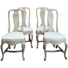 Set of Four Rococo Style Dining Chairs