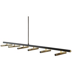 Black and Brass Linear Chandelier 12