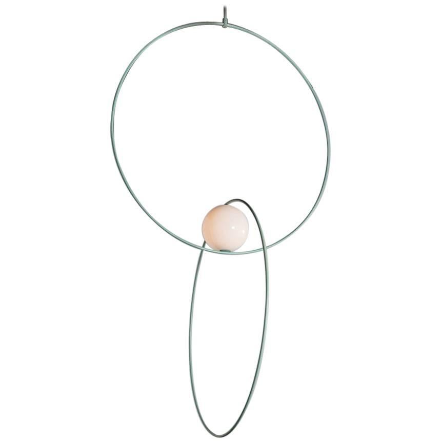 Michael Anastassiades Brass Powder Coated Green Double Loop Suspension Pendant For Sale