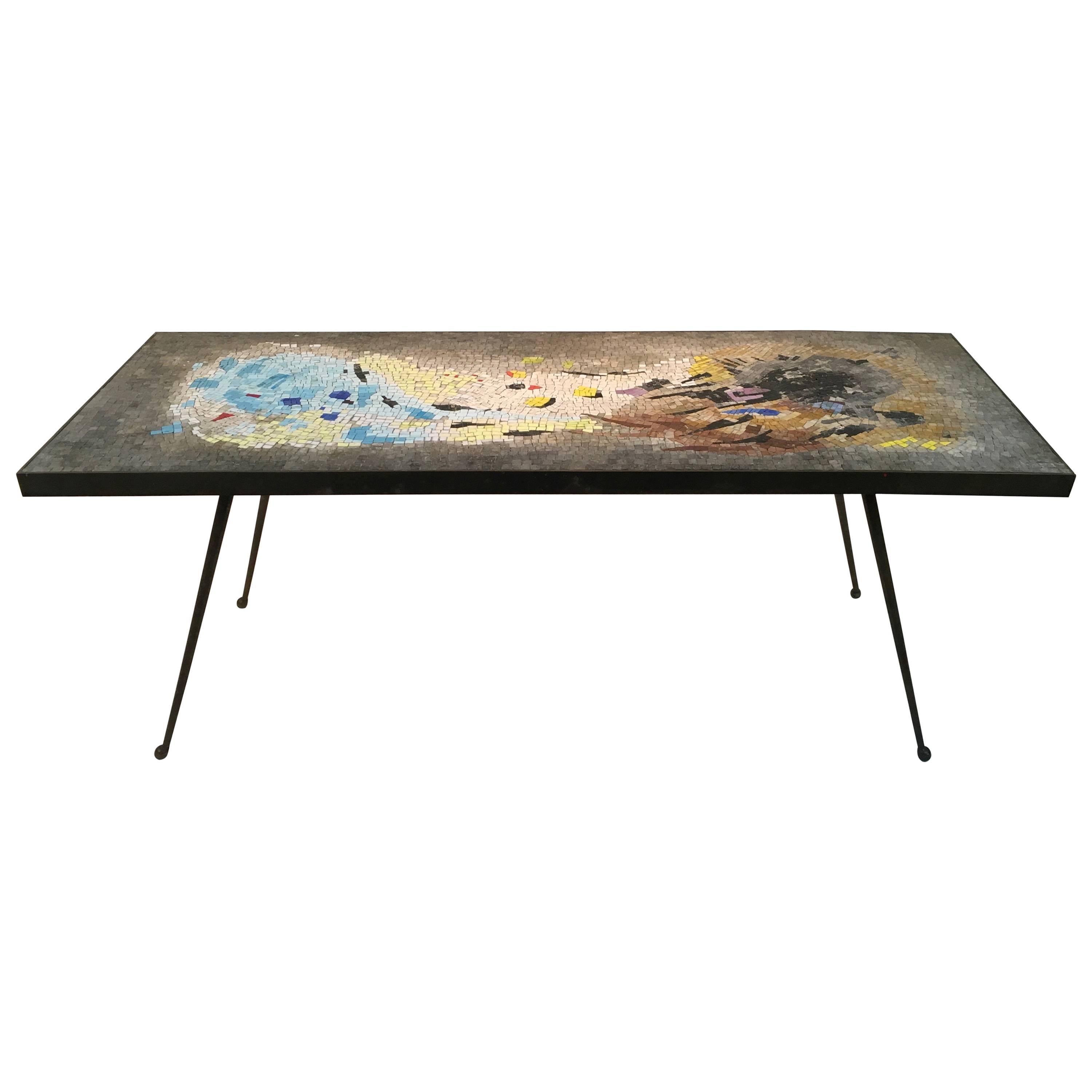 Rare Glass "Mosaico" Table by Gaspari for Salviati For Sale