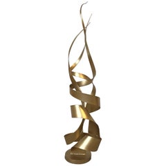 1970s Century Jere Style Gilded Ribbon Sculpture 11