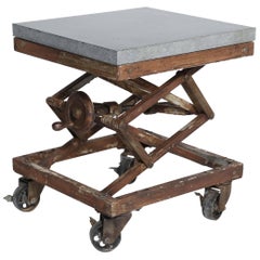 Vintage Industrial Scissor Lift Table