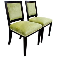 Pair of 1940s Dunbar Dining Chairs, Refinished