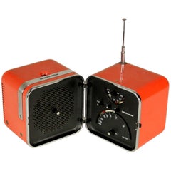 Orange Cubo Brionvega Radio TS 502 Designer Zanuso & Sapper, Milano, 1964