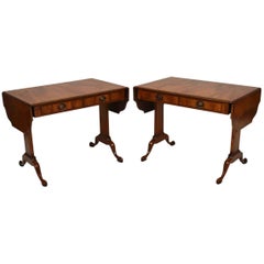 Pair of Antique Burr Walnut Sofa Tables