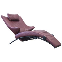 WK Wohnen Solo 699 Designer Relax Chair Leather Bordeaux Red Function