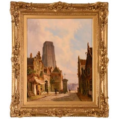 "Dutch Townscene" Painting by J. Huth