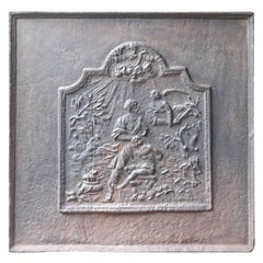 Plaque de cheminée française ancienne "Jugement de Salomon"
