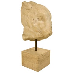Roman Antiquities Marble Sculpture of the Head of a Hare, 2nd Century AD, France 11