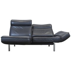 de Sede Ds 450 Designer Leather Sofa Black Relax Function Two-Seat Modern