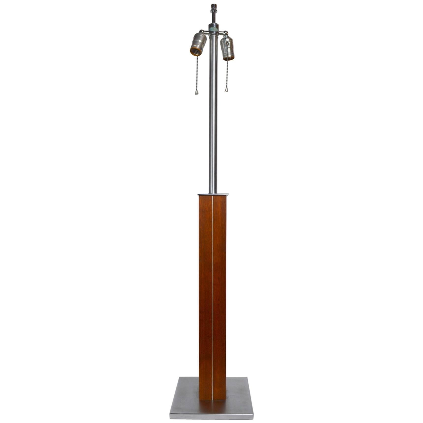 Nessen Teak and Steel Table Lamp