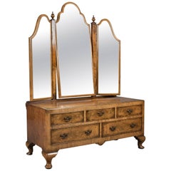 Antique Walnut Dressing Table in Queen Anne Taste, Bartholomew & Fletcher, circa 1915