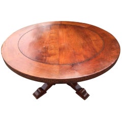 Antique Round Pedestal Dining or Conference Table