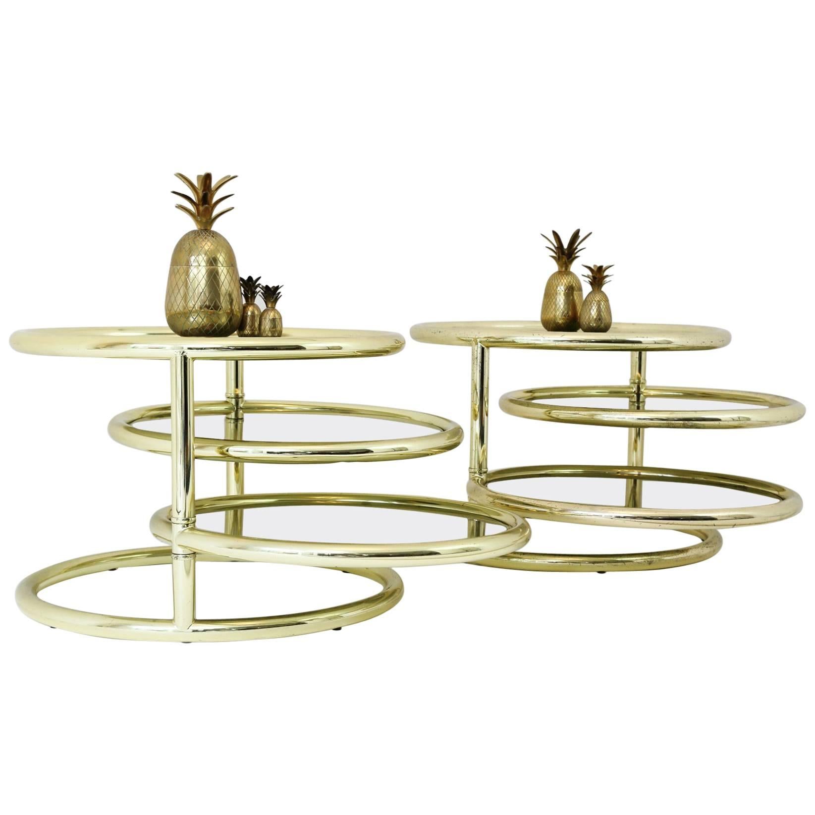 Milo Baughman Style Circular Coffee Tables
