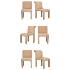 Set of Six Post-Modern Sculptural Upholstered Dining Chairs 10