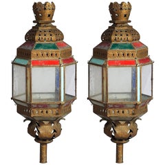 Pair of Important Venetian Six-Sided Lanterns, Italy, Late 18th Century