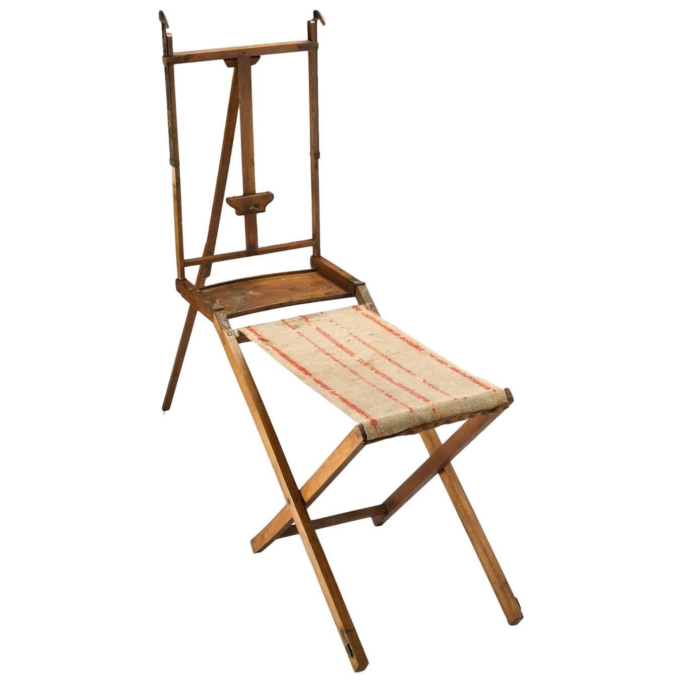 Rare Small Easel Used for Outside Folding, France, 19th Century For Sale