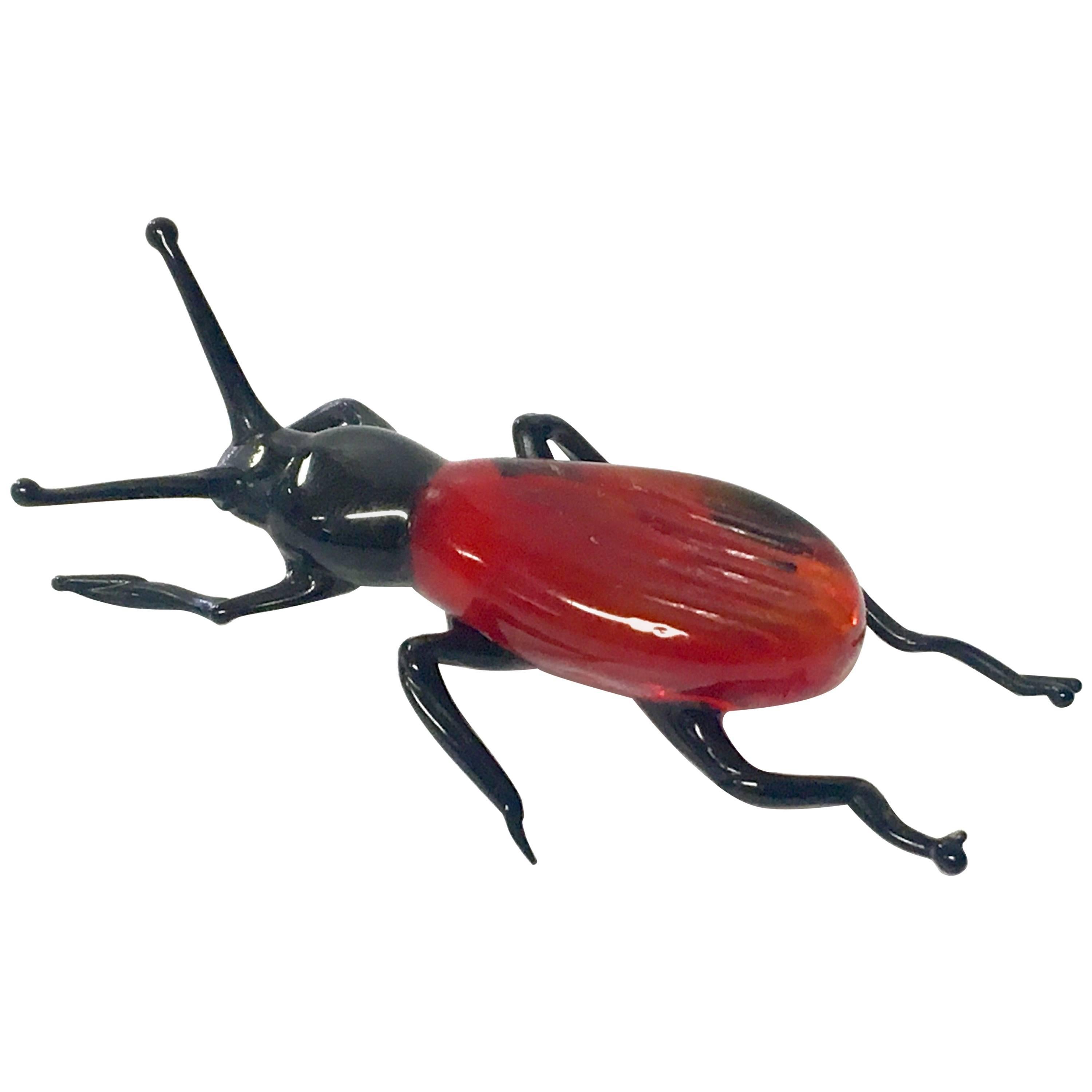 Small Beetle or Insect Sculpture by Murano Glass Italian