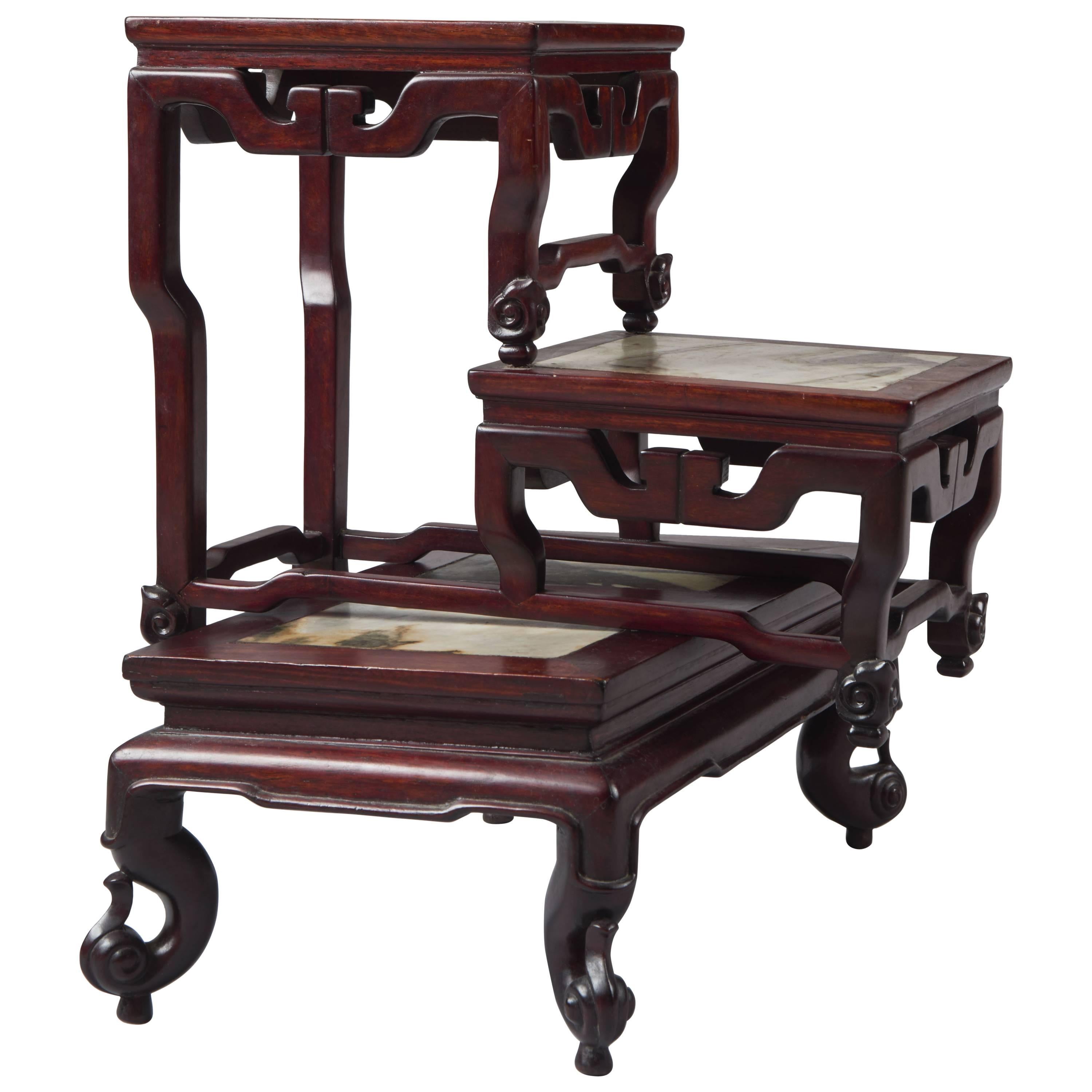 Rare Pair of Little Chinese Stands, China, Late 19th Century For Sale