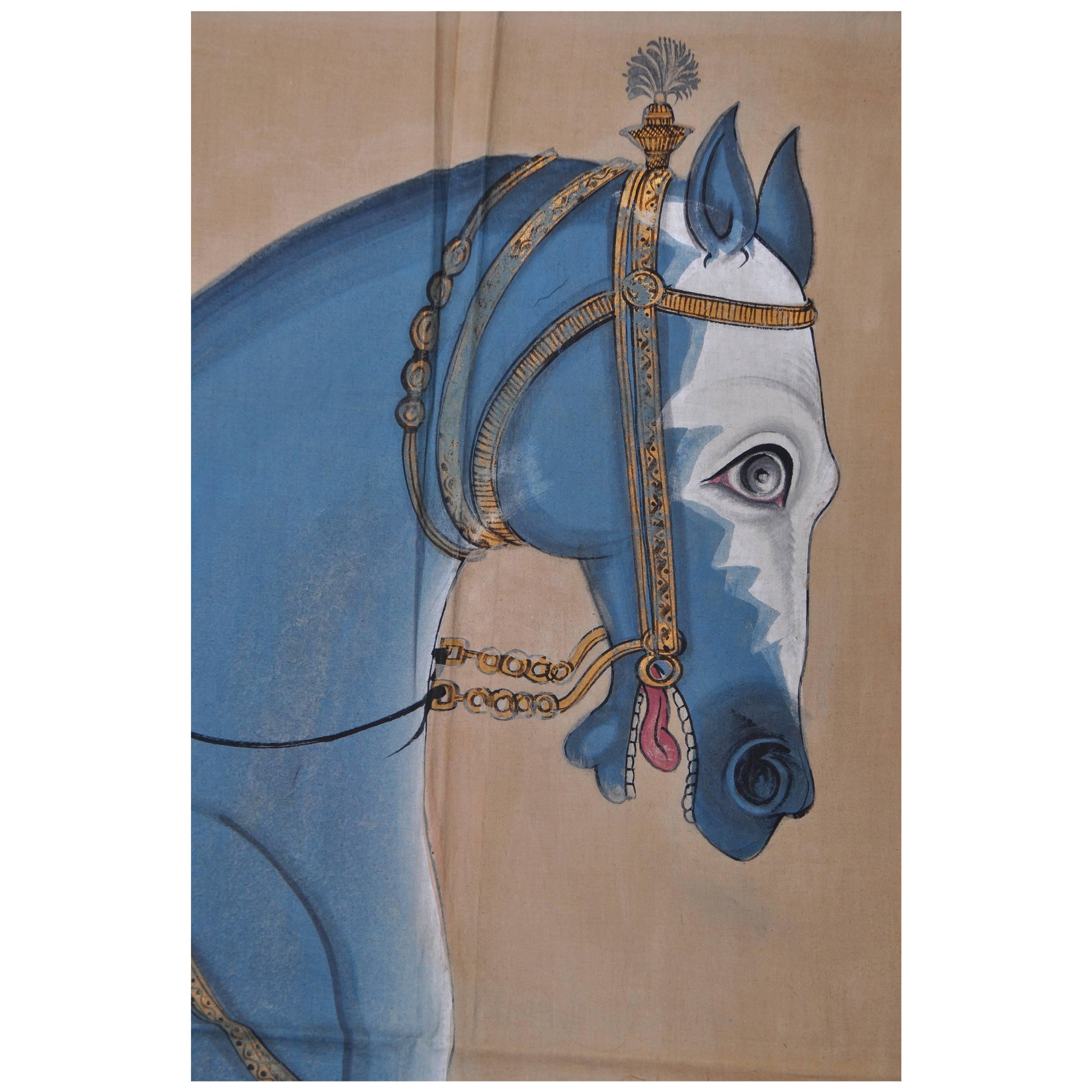 Exceptional Painting on Cotton, India, 20th Century For Sale